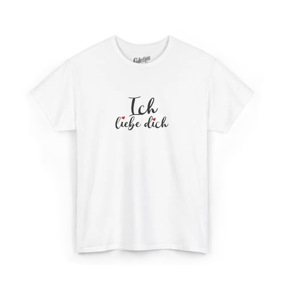 Saint-Valentin - T-Shirt - T-shirt - Je t’aime ’Ich liebe dich’ - Allemand - Blanc / S / M