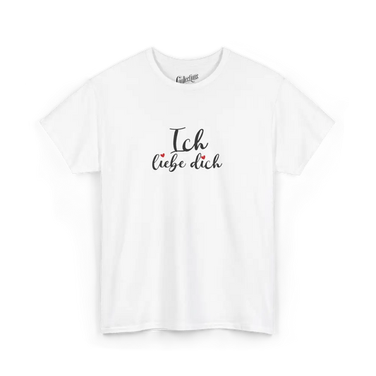 Saint-Valentin - T-Shirt - T-shirt - Je t’aime ’Ich liebe dich’ - Allemand - Blanc / S / M