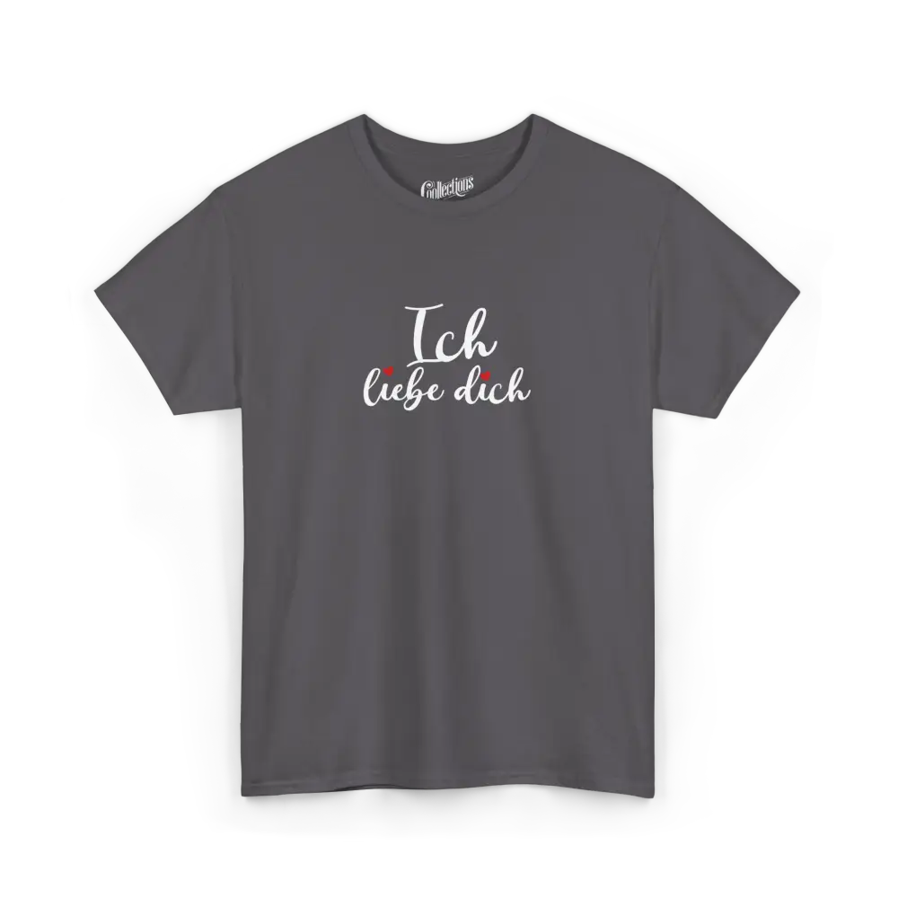 Saint-Valentin - T-Shirt - T-shirt - Je t’aime ’Ich liebe dich’ - Allemand - Charbon / S / M