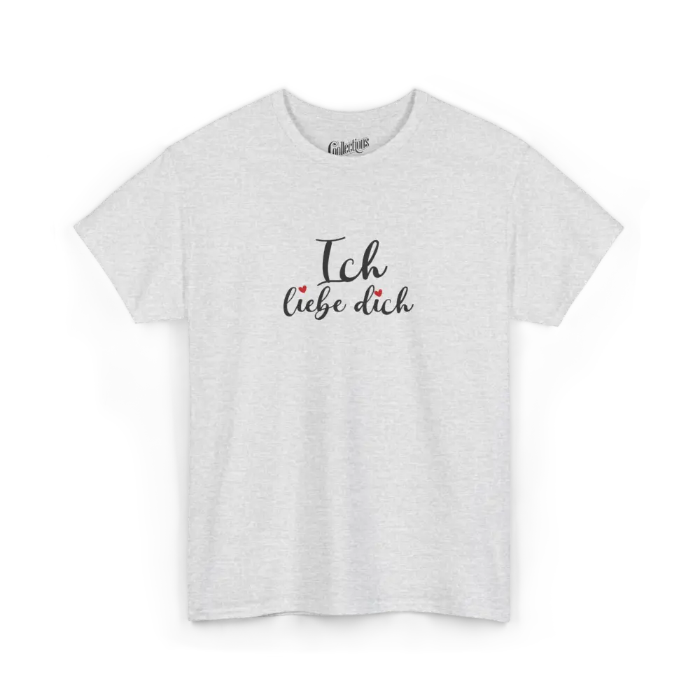 Saint-Valentin - T-Shirt - T-shirt - Je t’aime ’Ich liebe dich’ - Allemand - Gris cendre / S / M
