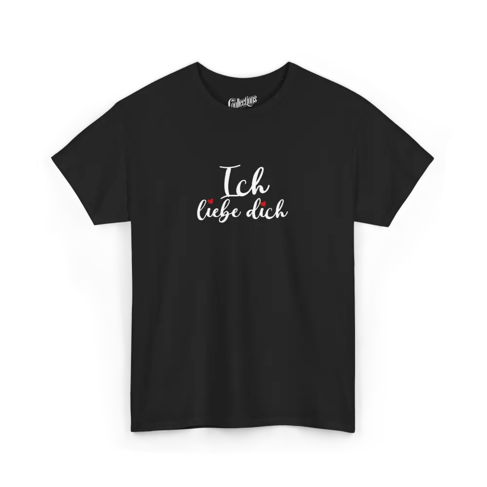 Saint-Valentin - T-Shirt - T-shirt - Je t’aime ’Ich liebe dich’ - Allemand - Noir / S / M