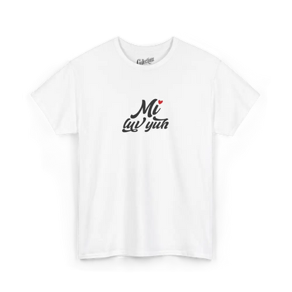 Saint-Valentin - T-Shirt - T-shirt - Je t’aime ’Mi luv yuh’ - Patwa jamaïcain - Blanc / S / M