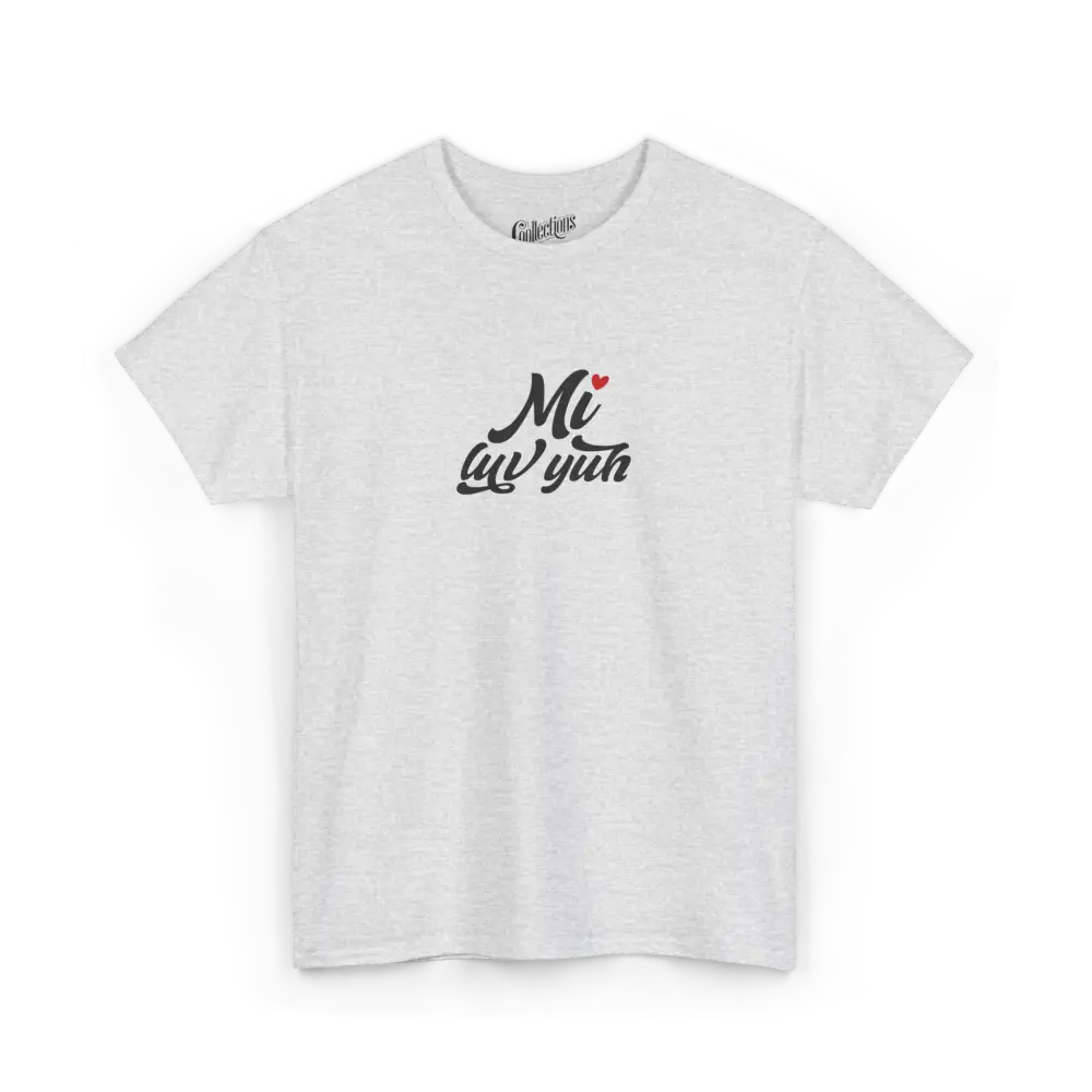 Saint-Valentin - T-Shirt - T-shirt - Je t’aime ’Mi luv yuh’ - Patwa jamaïcain - Gris cendre / S / M