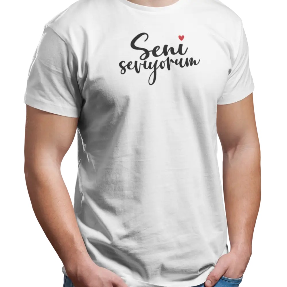 Saint-Valentin - T-Shirt - T-shirt - Je t’aime ’Seni seviyorum’ - Turc