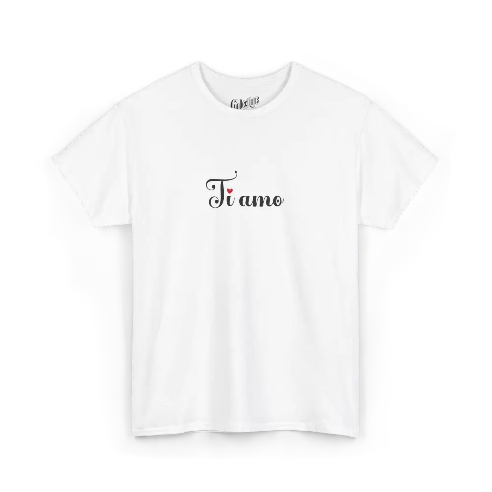 Saint-Valentin - T-Shirt - T-shirt - Je t’aime ’Ti amo’ - Italien - Blanc / S / M