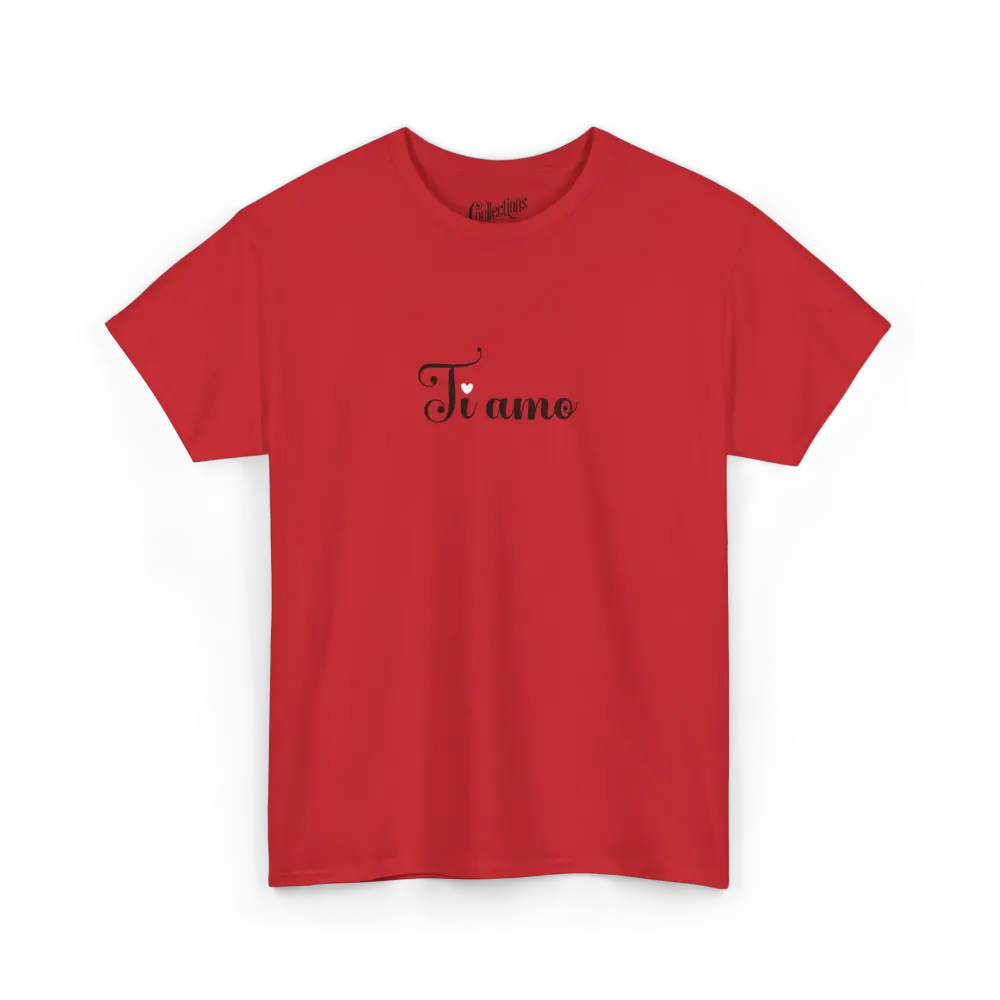 Saint-Valentin - T-Shirt - T-shirt - Je t’aime ’Ti amo’ - Italien - Rouge / S / M