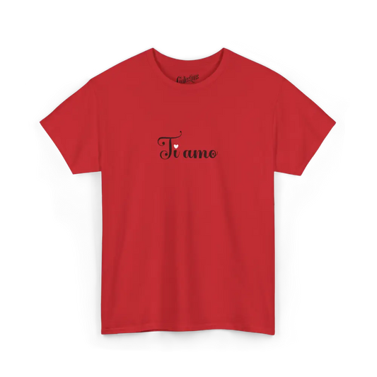 Saint-Valentin - T-Shirt - T-shirt - Je t’aime ’Ti amo’ - Italien - Rouge / S / M
