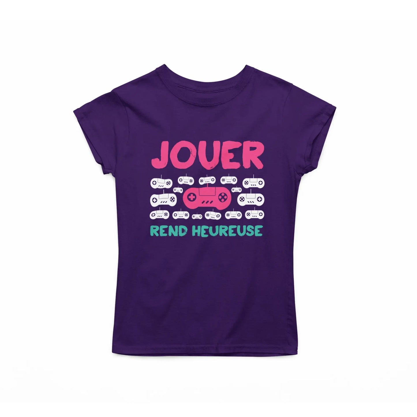 Gameur - T-Shirt - T-shirt - Jouer rend heureuse - Mauve / S / M
