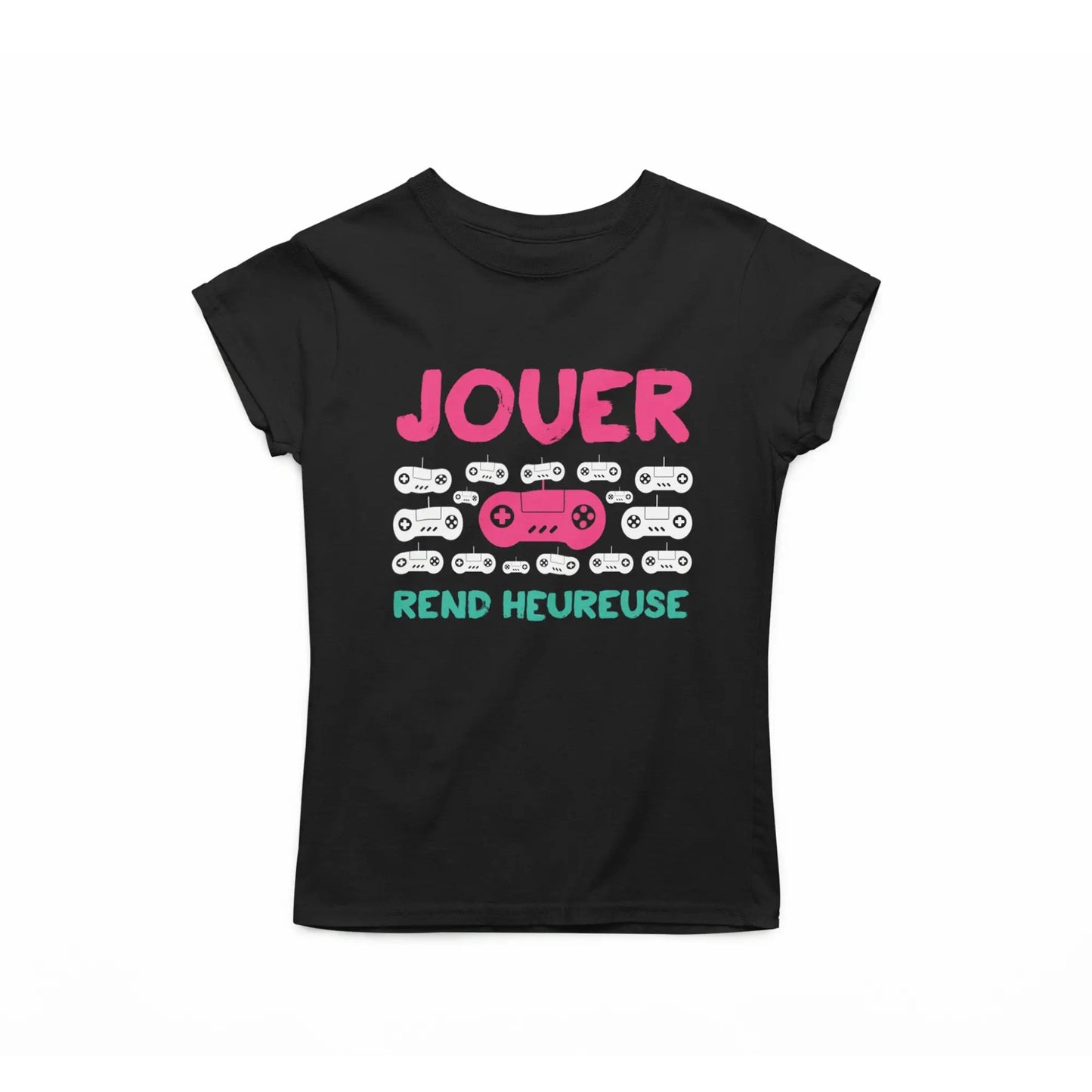 Gameur - T-Shirt - T-shirt - Jouer rend heureuse - Noir / S / M