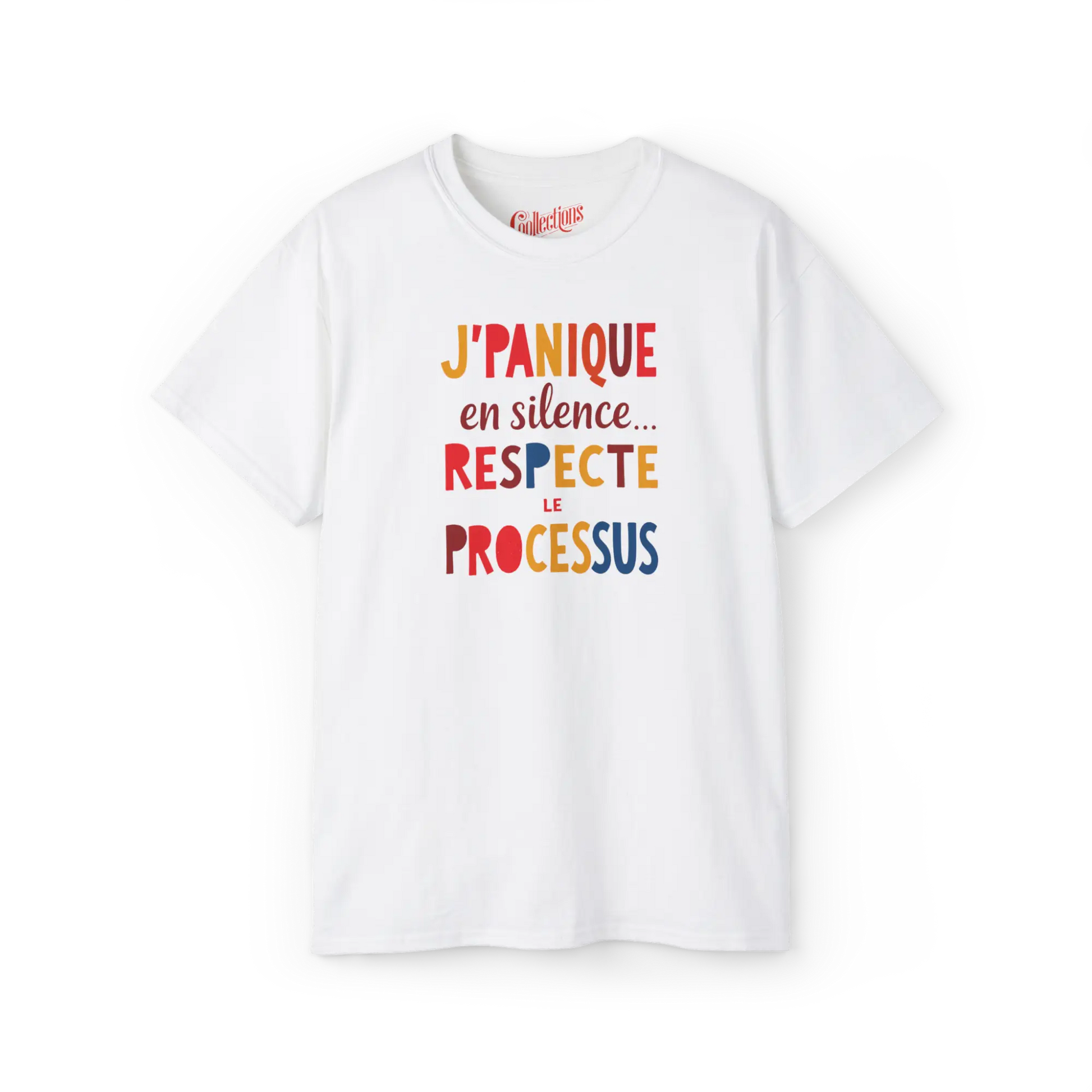 Vie d’Phoqué - T-Shirt - T-shirt – J’Panique en silence - Blanc / S / M