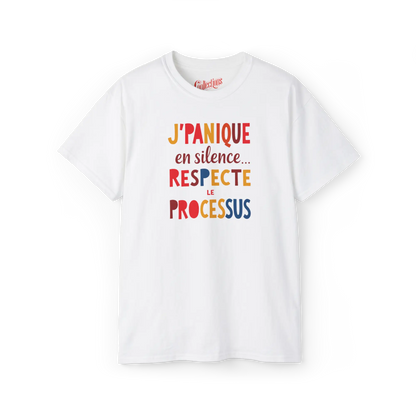 Vie d’Phoqué - T-Shirt - T-shirt – J’Panique en silence - Blanc / S / M