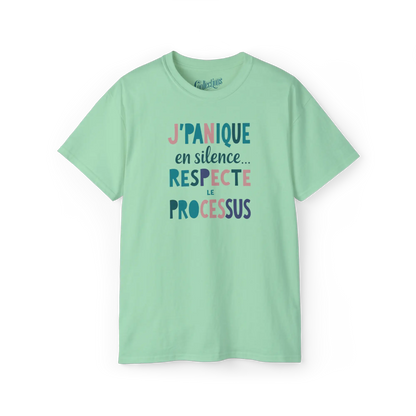Vie d’Phoqué - T-Shirt - T-shirt – J’Panique en silence - Menthe / S / M