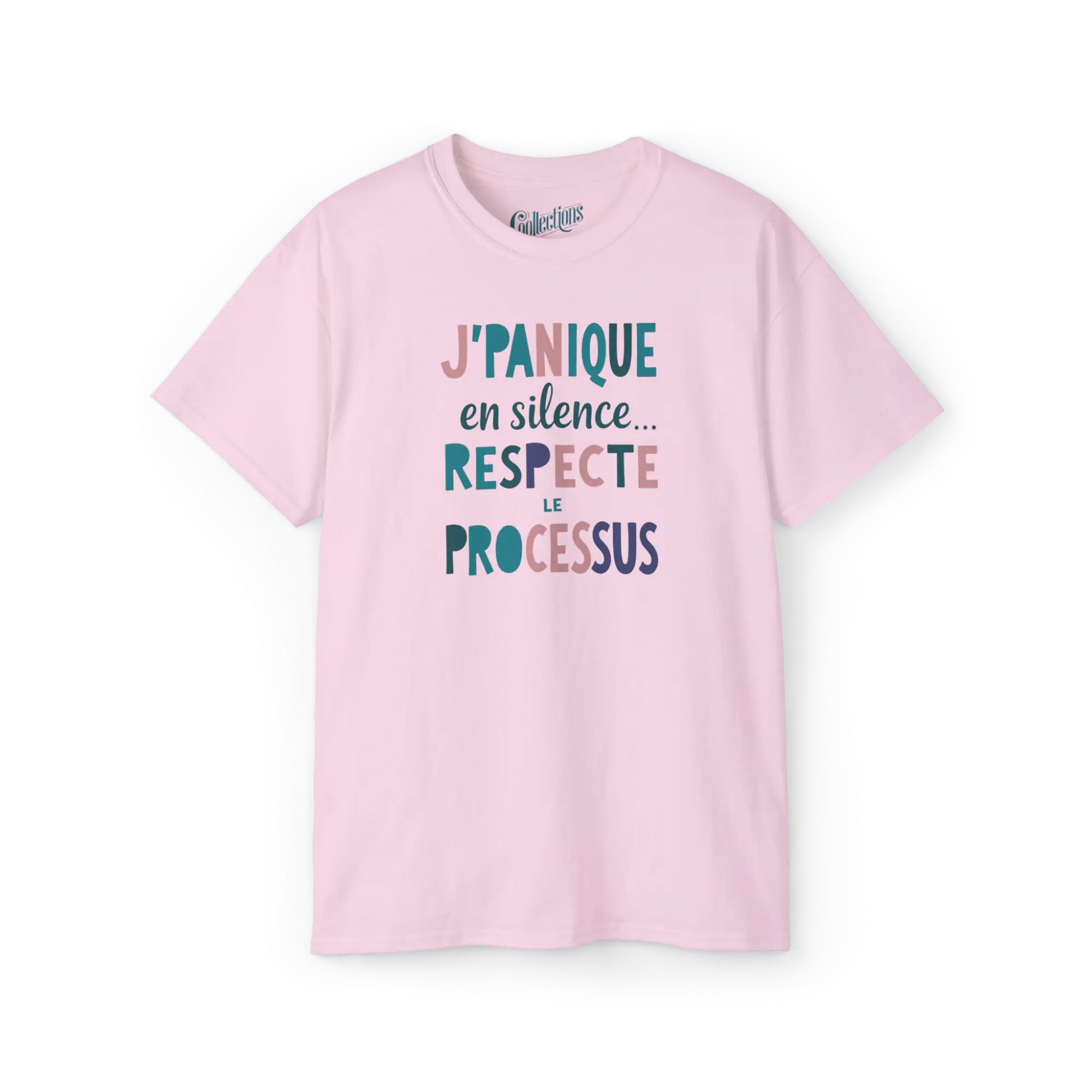 Vie d’Phoqué - T-Shirt - T-shirt – J’Panique en silence - Rose clair / S / M