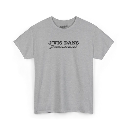Mot Pour Mot - T-Shirt - T-shirt – J’vis dans J’Heureusement - Gris Sport / S / M