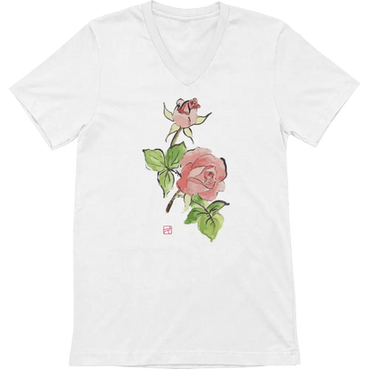 Kyoto Fleurs - T-Shirt - T-shirt - Kyoto - Fleurs Sauvages - Fleurs de pommiers par Kumiko - Blanc / S / Roses