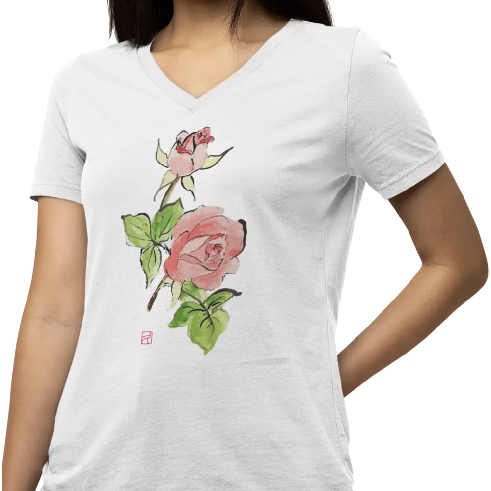 Kyoto Fleurs - T-Shirt - T-shirt - Kyoto - Fleurs Sauvages - Roses par Kumiko