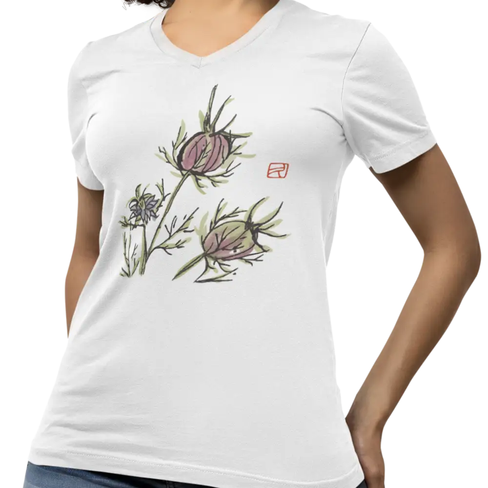 Kyoto Fleurs - T-Shirt - T-shirt - Kyoto - Fleurs Sauvages - Violettes par Kumiko