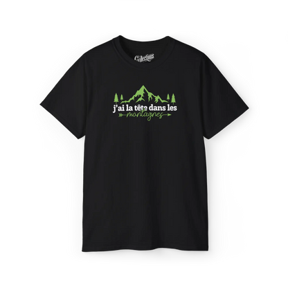 #camping - T-Shirt - T-Shirt - La tête dans les montagnes - Noir / S / M
