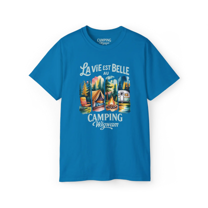#camping - T-Shirt - T-shirt - La vie est belle au Camping Wigwam (Collabo) - Saphire / S / M