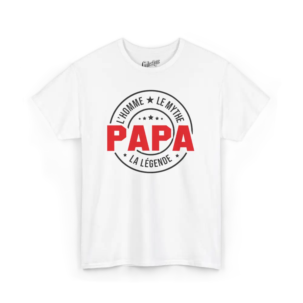 Pour Papa - T-Shirt - T-shirt - L’homme le Mythe la légende PAPA - Blanc / S / M