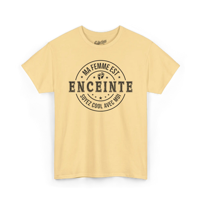 Pour Papa - T-Shirt - T-shirt - Ma femme est enceinte - Brume jaune / S / M
