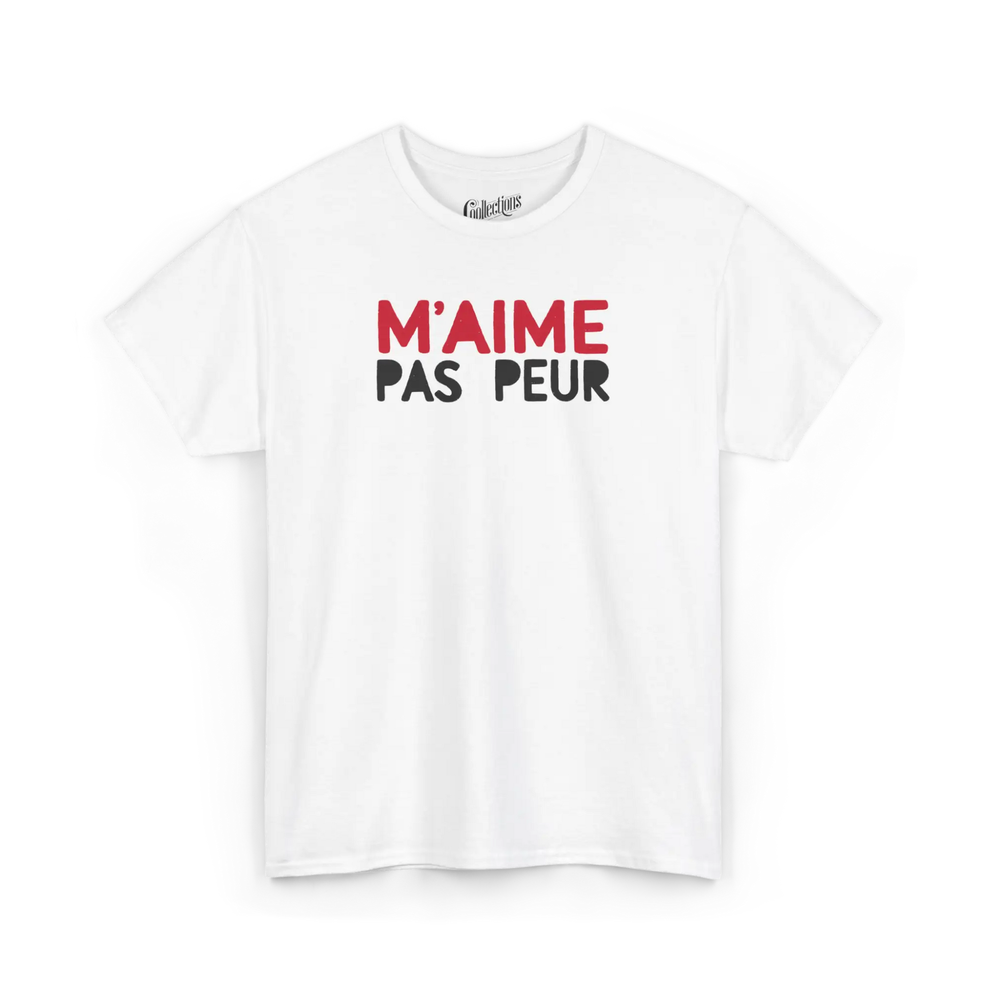 Vie d’Phoqué - T-Shirt - T-shirt – M’aime Pas Peur - Blanc / S / M