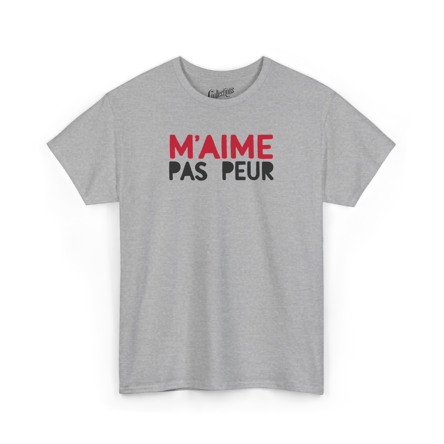 Vie d’Phoqué - T-Shirt - T-shirt – M’aime Pas Peur - Gris Sport / S / M