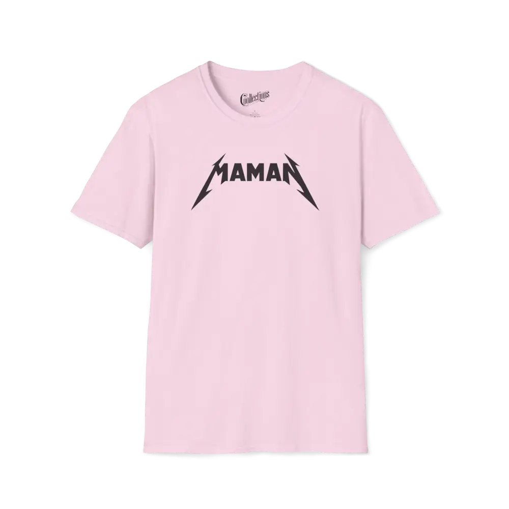 Famille et Cie - T-Shirt - T-shirt - Maman Rock Métal - Rose clair / S / M