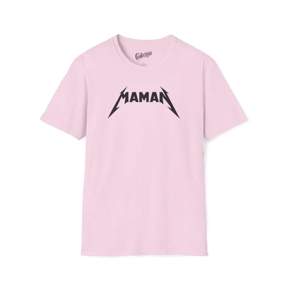 Famille et Cie - T-Shirt - T-shirt - Maman Rock Métal - Rose clair / S / M