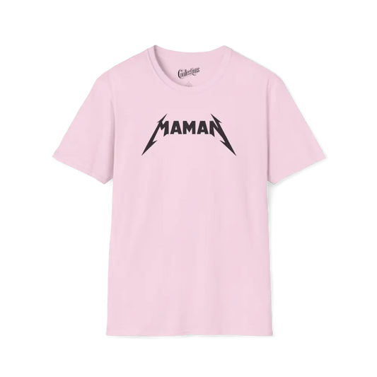 Famille et Cie - T-Shirt - T-shirt - Maman Rock Métal - Rose clair / S / M