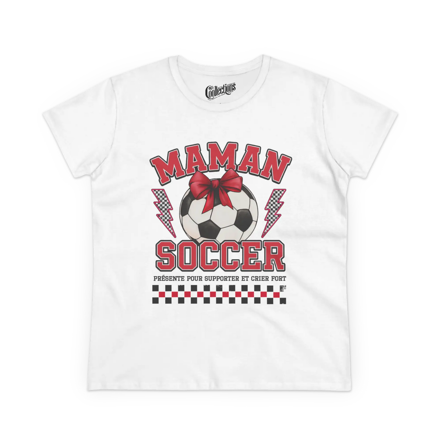 Famille et Cie - T-Shirt - T-shirt - Maman Soccer - Blanc / S / M