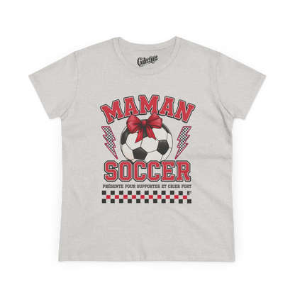 Famille et Cie - T-Shirt - T-shirt - Maman Soccer - Gris cendre / S / M