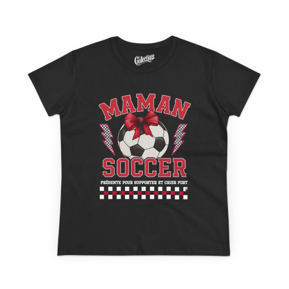 Famille et Cie - T-Shirt - T-shirt - Maman Soccer - Noir / S / M