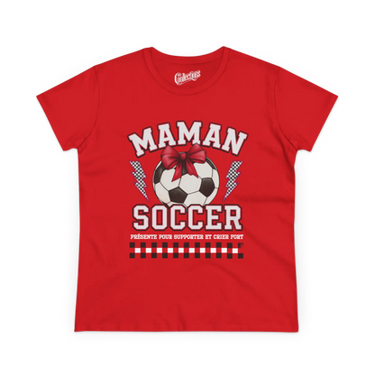 Famille et Cie - T-Shirt - T-shirt - Maman Soccer - Rouge / S / M