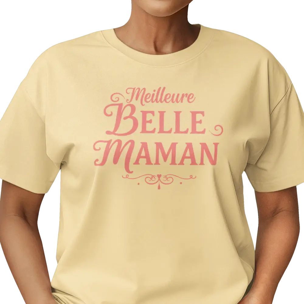 Famille et Cie - T-Shirt - T-shirt - Meilleure Belle-Maman - Brume jaune / S / M