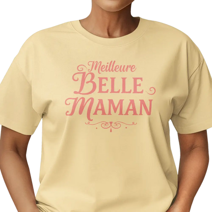 Famille et Cie - T-Shirt - T-shirt - Meilleure Belle-Maman - Brume jaune / S / M