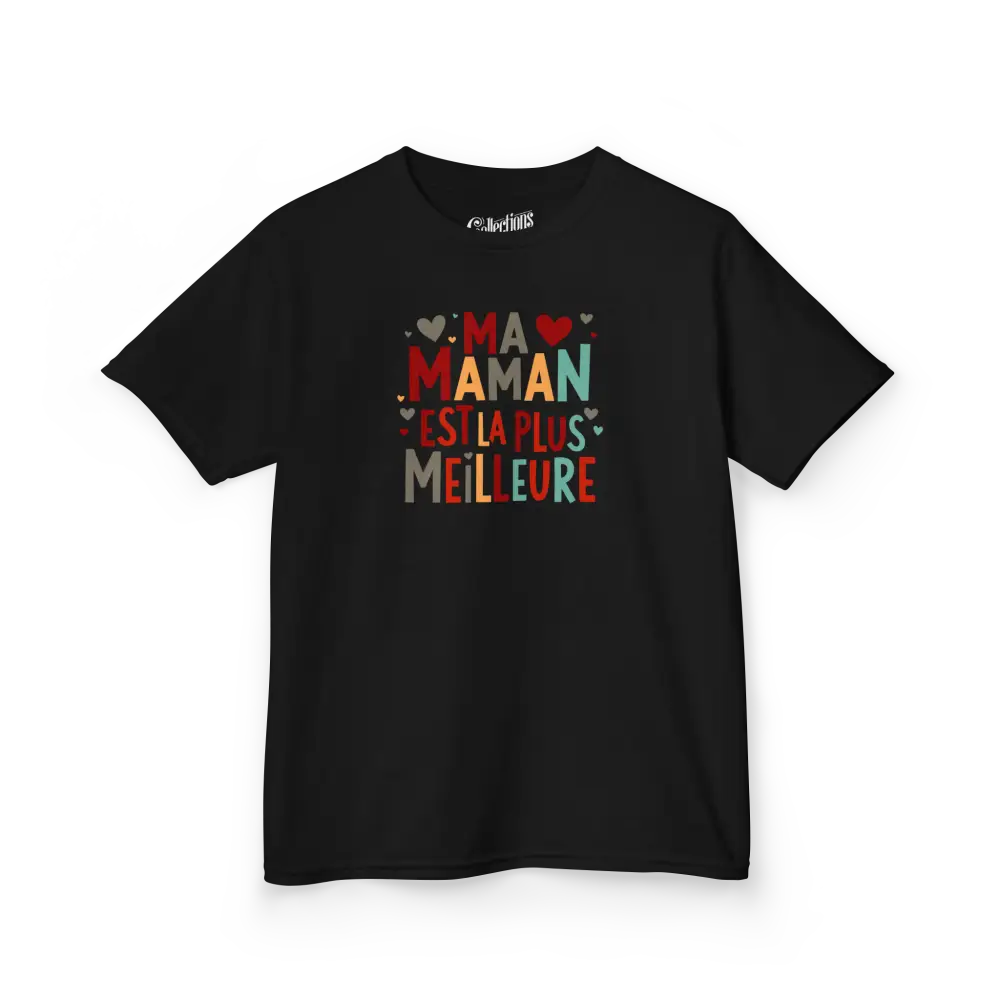 Famille et Cie - T-Shirt - T-shirt - Meilleure Maman Ever - Noir / XS (4-6 ans) / Jeunes