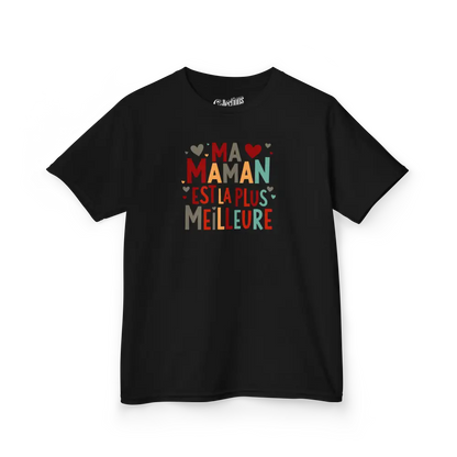 Famille et Cie - T-Shirt - T-shirt - Meilleure Maman Ever - Noir / XS (4-6 ans) / Jeunes