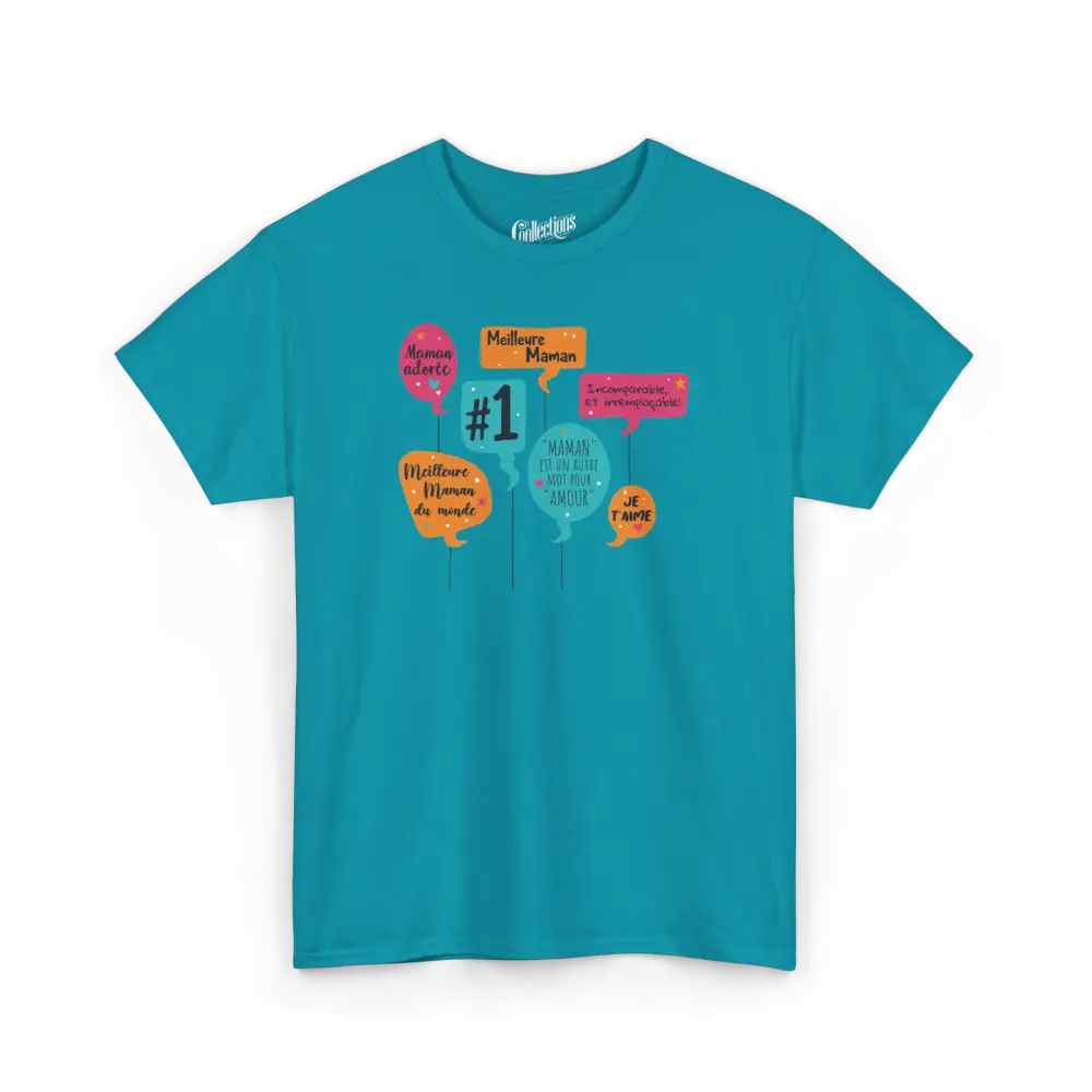 Famille et Cie - T-Shirt - T-shirt - Meilleure Maman Festif - Tropical / S / M