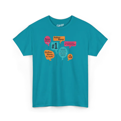 Famille et Cie - T-Shirt - T-shirt - Meilleure Maman Festif - Tropical / S / M