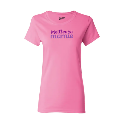Famille et Cie - T-Shirt semi-ajusté - T-shirt - Meilleure Mamie - Azalée / S