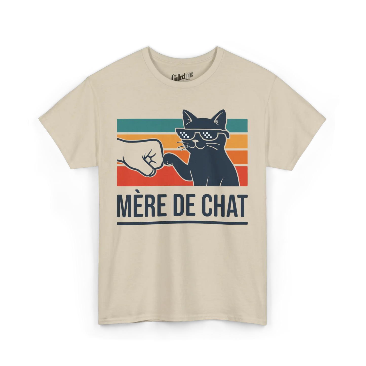 Famille et Cie - T-Shirt - T-shirt - Mère de chat cool - Sable / S / M