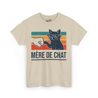 Famille et Cie - T-Shirt - T-shirt - Mère de chat cool - Sable / S / M