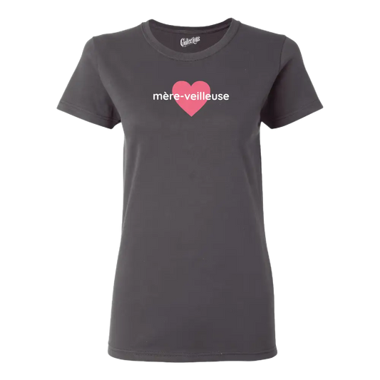 Famille et Cie - T-Shirt semi-ajusté - T-shirt - Mère-Veilleuse - Charbon / S