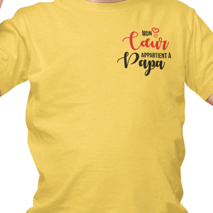 Pour Papa - Cache-couches - T-shirt - Mon cœur appartient à Papa (enfant)