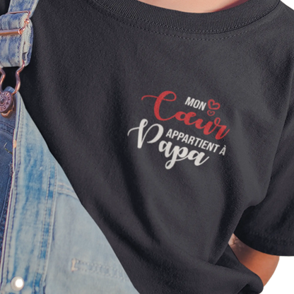 Pour Papa - Cache-couches - T-shirt - Mon cœur appartient à Papa (enfant)