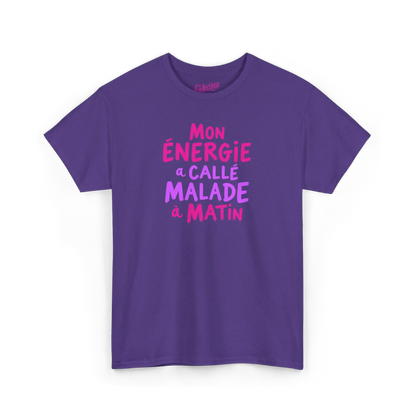 Vie d’Phoqué - T-Shirt - T-shirt – Mon Énergie à callé malade - Mauve / S / M
