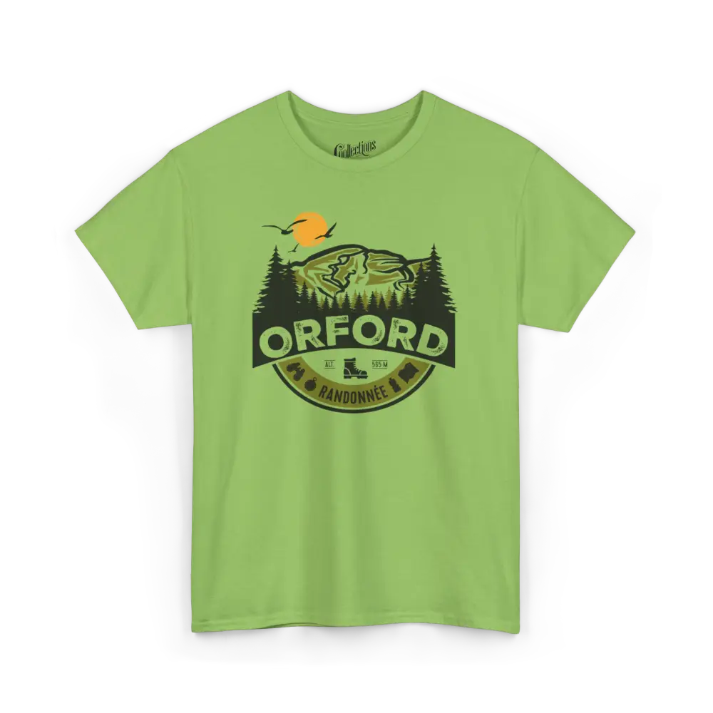#camping - T-Shirt - T-shirt - Mont Orford - Lime / S / M
