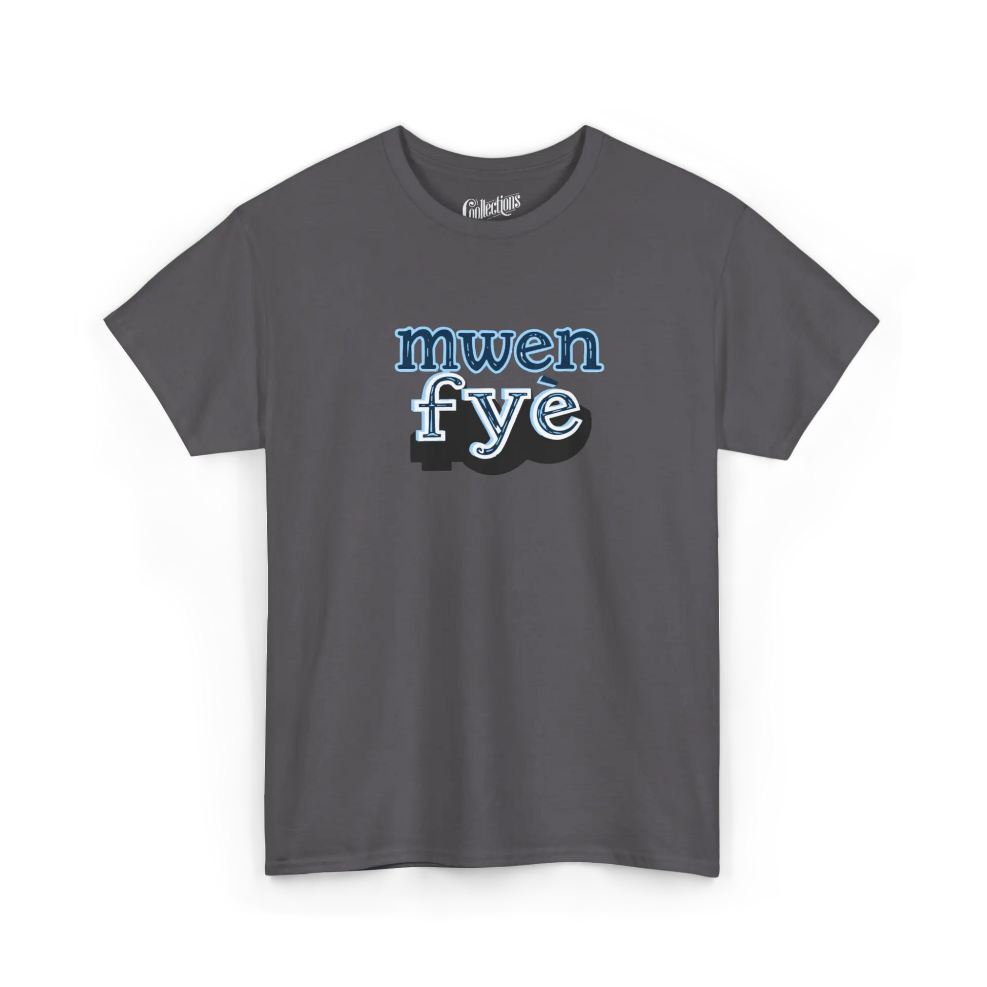 Créolofolie - T-Shirt - T-shirt - Mwen Fyè - Charbon / S / M