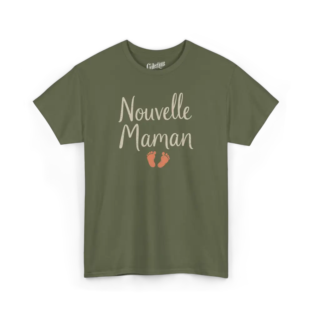 Famille et Cie - T-Shirt - T-shirt - Nouvelle Maman - Militaire / S / M